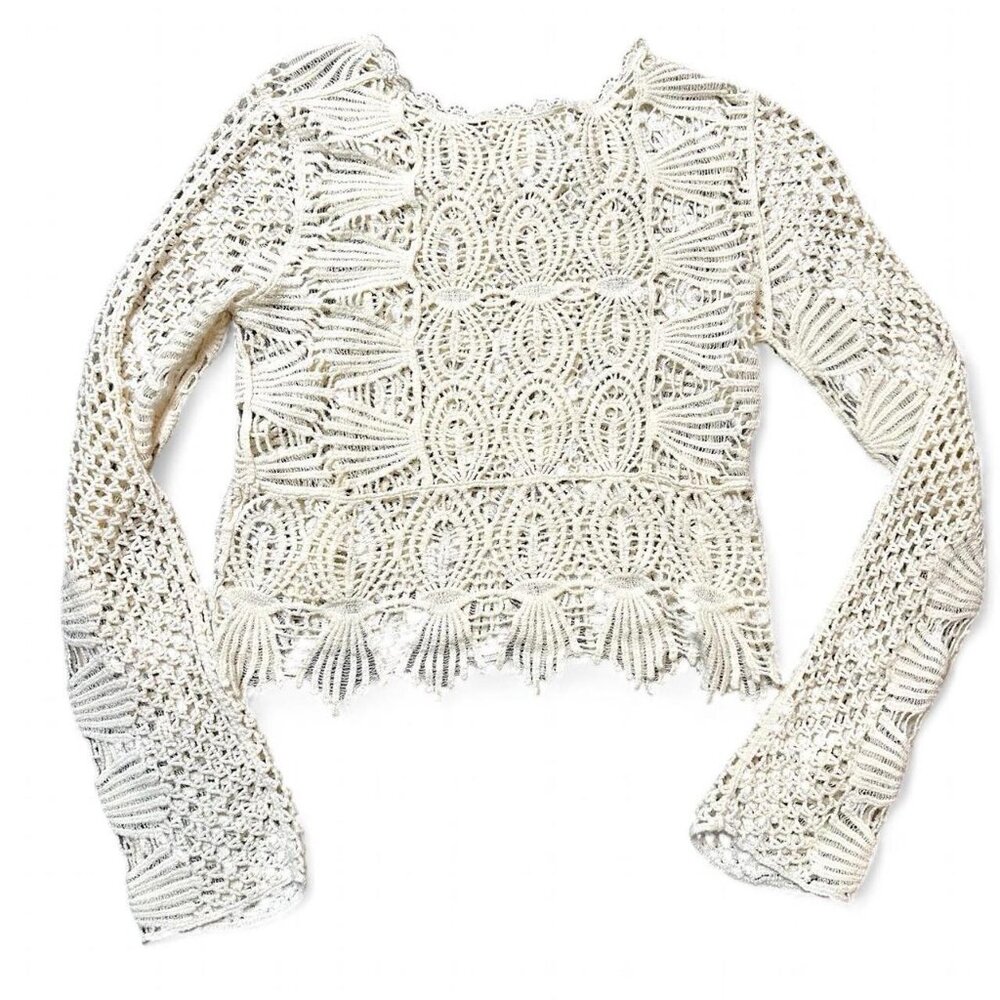 Cream Crochet Cover up